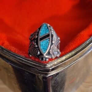 Turquoise Inlay Sterling Silver Ring